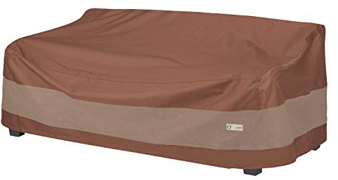 DUCKCOVERS Ultimate Patio Sofa Cover, 93W x 40D x 35H, Mocha Cappuccino Patio Furniture Covers