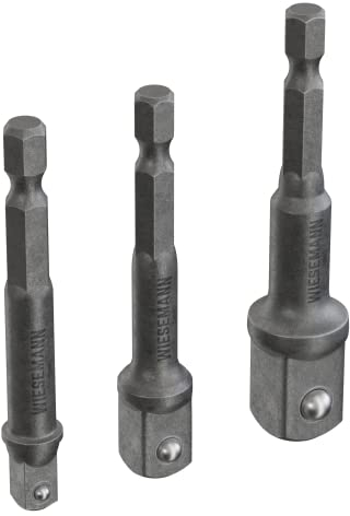 Wiesemann 1893 Drilling Adapter Set 3Pcs hex on square From I Socket adapter for 1/4, 3/8, 1/2 I from Cv steel I 81048