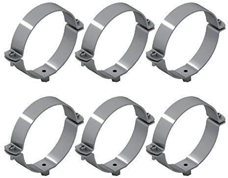 6 Rohrmanschetten aus verzinktem Stahl - Rohrverbindungsstücke - 6 Stück - Durchmesser 90 mm