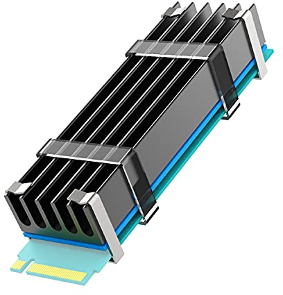 GLOTRENDS M.2 Disipador Térmico para 2280 M.2 SSD, Apto para Instalación en PC, 22x70x10mm Cuerpo de Aluminio, Incluye Almohadilla Térmica
