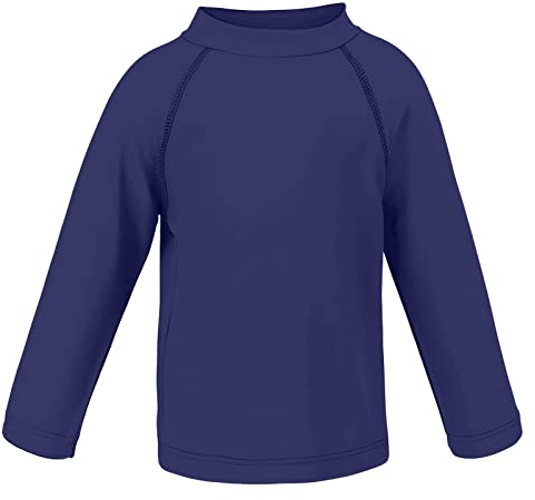 LACOFIA Kinder Badeshirt Jungen Langarm Schwimmshirt Sonnenschutz Kinder Rashguard Schnelltrocknendes Badebekleidung Marineblau 6 Jahre/116