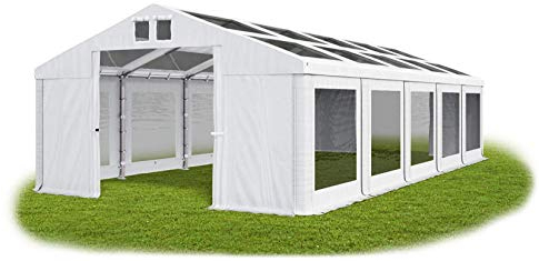 Das Company Transparentes Partyzelt 5x10 m wasserdicht weiß Zelt Dachplane modular 580g/m² PVC hochwertig Gartenzelt Summer MST