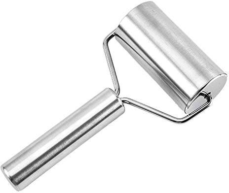 Kompassswc Teigroller Edelstahl Nudelholz Pizza Roller Antihaft Backblechroller Küche Werkzeug Rollstab für Pasta Cookies Pizza Fondant (Klein(10.5x19cm))