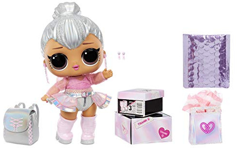LOL Surprise Big BB (Big Baby) Kitty Queen - Grande Poupée 28cm, Déballez des Tenues, Chaussures, Accessoires, Comprend un Bureau, une Chaise et une Toile de Fond - 3 ans et plus