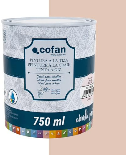 Cofan Pintura a la tiza chalk paint | Adecuada para restauración y decoración de muebles | 750 ml (ROSA TALCO)