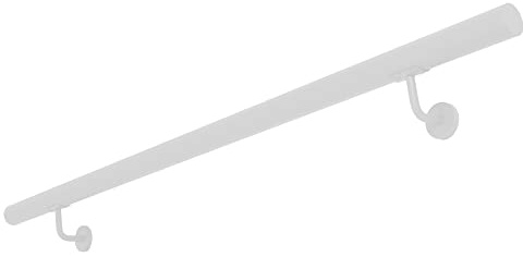 Corrimano in acciaio inox 50-200 cm ringhiera corrimano a muro per scale in tubo di acciaio inox set completo bianco V2Aox, Lunghezza:110 cm
