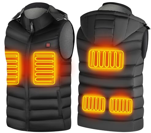 Chaleco Calefactor para Hombres y Mujeres, Chaleco Calefactor Eléctrico de Material Super Cálido con 3 Ajustes de Temperatura, Chaleco Calefactor para Deportes Motorizados, Viajes al Aire Libre