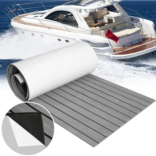 Jopassy Revêtement de sol autocollant pour bateaux - 240 x 90 cm - Revêtement de sol DIY - En mousse EVA - Antidérapant - Pour ponts, bateaux rapides, yachts
