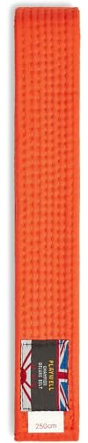Playwell Martial Arts Cotton Solid Coloured Grading Belt - Orange (320cm)