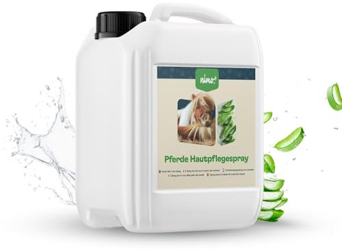 nimo® Pferde Hautpflegespray | Hautpflege für Pferde mit Aloe Vera & Panthenol | Regeneration der Haut bei Trockenheit & Entzündungen | gegen Juckreiz & Reizung | bei Ungezieferbefall, Gras Milben