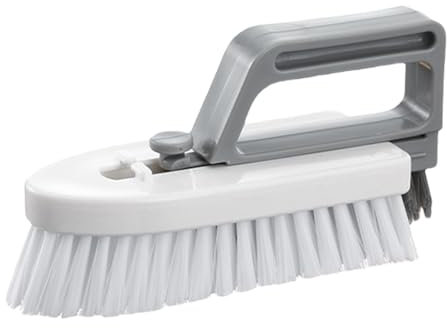 Grout Cleaner Brush, Scrubbing Brush - Shower Cleaning Brush with Handle | Stiff Bristle Brush for Bathtub, Sink, Carpet, Bathroom Cleaning Agent