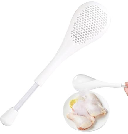 Bacchetta per spolverare lo zucchero in polvere, cucchiaio rimovibile per spolverare, con impugnatura antiscivolo, setaccio per zucchero, farina e spezie con manico lungo