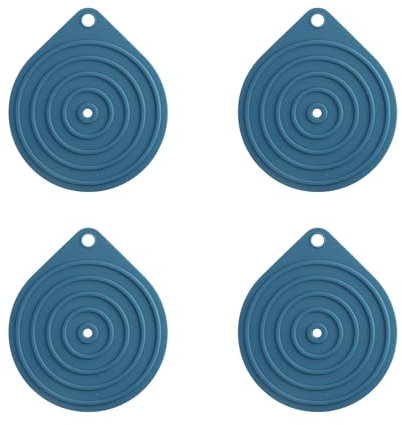 Lot de 4 chauffe-assiettes pour micro-ondes - En silicone résistant à la chaleur - Antidérapant pour plans de travail - Idéal pour four, poêle, dîner, cuisine (bleu)