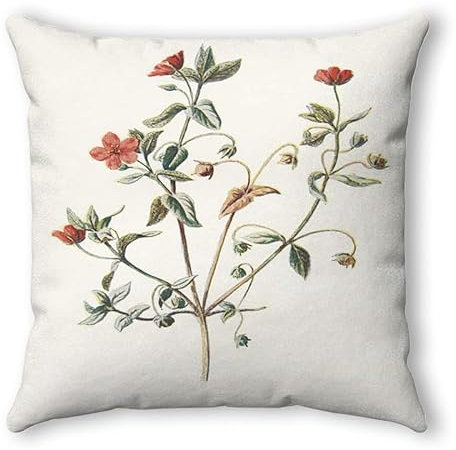 Kissenbezug 80x80 Schöne Blumen Flachs Kopfkissenbezug Schlafzimmer Wohnzimmer Balkon Outdoor Kopfkissenbezug, mit Verdecktem Zip Voll Waschbar.