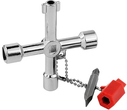 Foyscr 7-in-1 Multifunction Meter Box Key, Gas Meter Box Key,Electric Meter Key, Water Meter Box Key, Cabinet Opening Key, Utility Key Zinc Alloy