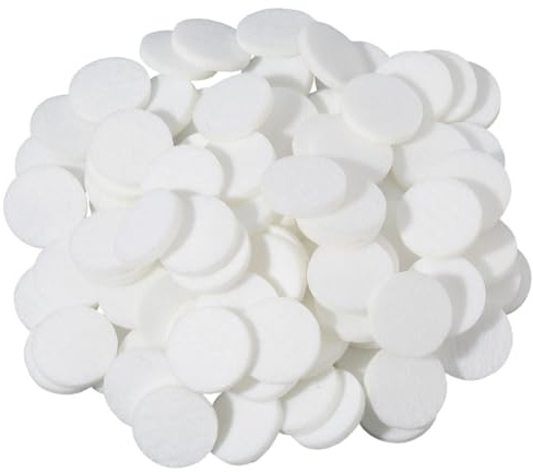 SOFPLATE 96-pack eterisk olja diffusor kuddar refill parfym diffusor kuddar platt rund 0,89 tum vit medaljong refill aromaterapi fiber tillbehör för luftfuktare luftrenare hem au