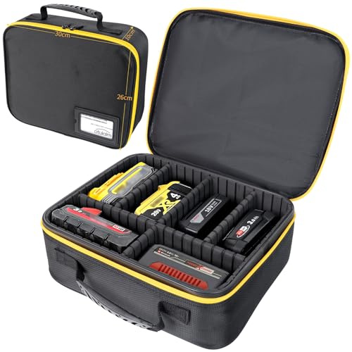 otuiaim 30 x 26 x 10 cm Cajas para Herramientas con Separadores Ajustables - Tamaño Grande Maletín Rígido Portátil para Baterías/Cargadores, Bolsa Estuches Caja Organizador Impermeable Antigolpes