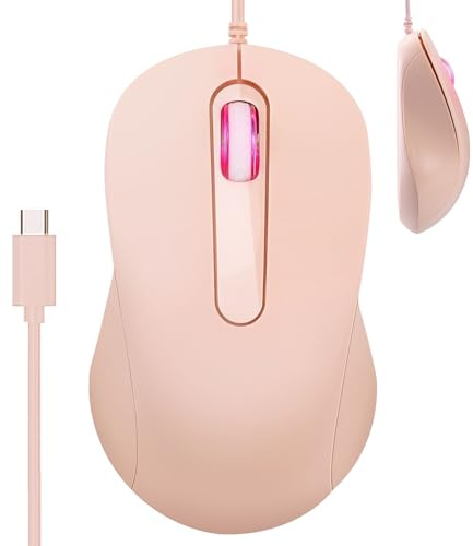 Trådbundna Datormöss Ergonomisk Tyst Halkfri USB Optisk Rullhjul | Kabelanslutna Datormöss Tyst Halkfritt Grepp Plug And Play 3 Knappar , Kontor, Skola, , Stationär Dator, Kvinnor