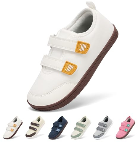SAGUARO Enfant Barefoot Shoes Chaussures Minimalistes Baskets Fille Garçon Légères Sneakers Pieds Nus à Avant-Pied Large pour Quotidien École Jeux et Sport Blanc,GR.32