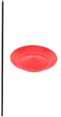 FRCOLOR Set di Piatti con Bastoncini Professionali da Giocoleria in Plastica Resistenti e Portatili Rosso per L'allenamento di Abilità e Intrattenimento di Strada