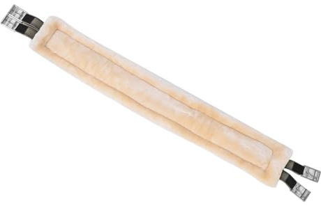 Tbest Sangle de Selle Anglaise Professionnelle pour Chevaux 120 Cm, Rembourrage en Fausse Laine, Conception Anti-Friction avec Boucles en Acier Inoxydable, Entraînement Quotidien à l'équitation,