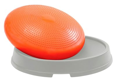 Gymnic Disco Dome Attrezzo fitness con base rigida e cuscino propriocettivo arancione Ø 60 cm, per esercizi di equilibrio, core training, step, allenamento addominali e training aerobico