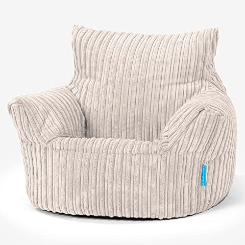 Lounge Pug - CORD - Childrens Armchair - Kids Bean Bags UK - Toddler Chair Beanbag - Ivory