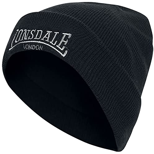 Lonsdale Unisex-Adult Dundee Beanie Hat, Black, einheitsgröße