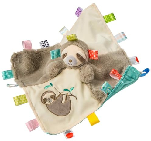 Taggies Soothing Sensory Stuffed Animal Security Blanket, Molasses Sloth, 13 x 13-Inches