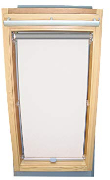 Rollo für VELUX Dachfenster THERMO Alu-Rückseite Dachfensterrollo für TYP GGL/GPL - 408 oder P08 - Farbe Weiß - mit Haltekrallen