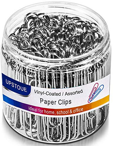 Vinaco Paper Clips Smooth Silver, 100 Pack Paper Clips Large 2Inch (50mm), Durable & Rust Resistant Coating. for Office, School Document Organizing