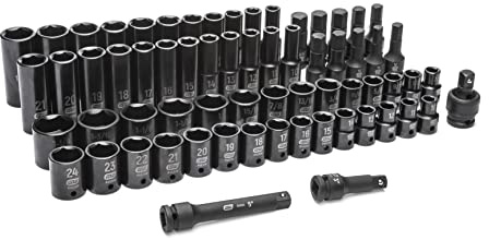 GEARWRENCH 65 Piece 1/2 Drive Standard & Deep SAE/MM Impact Socket Set - 89095