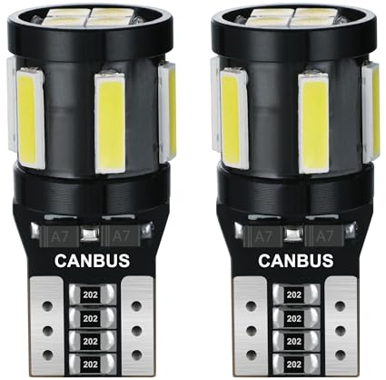 AGLINT 194 LED Bulbs CANBUS Error Free T10 W5W 501 168 2825 10SMD Super Bright 12V Replacement Bulb for Car Interior Dome Map Trunk Courtesy Door Number Plate Lights 6500K White 2Pcs