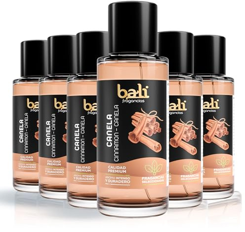 Bali fragancias Pack de Esencias al Aceite de Canela para Humidificador. Set de Ambientadores Dulces y Especiados en Esencia para Difusor. Aceite para Quemador de Aromaterapia. 50 ml. 6 Unidades
