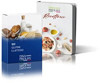 DIENNEA Prolife - Test per Intolleranza a Glutine e Lattosio con Ricettario di 300 Pagine - Scopri come migliorare il tuo benessere - Made in Italy