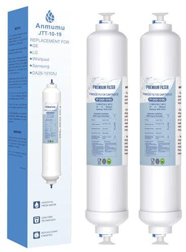 Inline Water Filter Compatible with Samsung* DA29-10105J, Samsung* Fridge Freezer DA99-02131B,HAFEX/EXP, DA99-02131B,WSF-100, EF9603, Haler LG,Daewoo GE, Bosch, Beko Inline Refrigerator,2 Pack