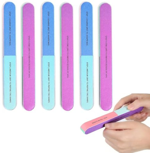 YAPKOLV 6 Pièces Lime à Ongles Multifonction, Bloc Polissoir Ongles Multidimensionnel, Fichier à Ongles pour Ménages, Salons de Manucure (Coloré)