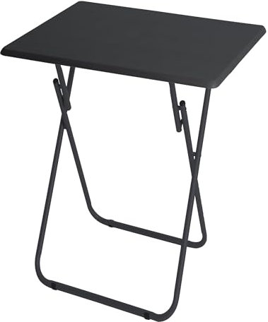 HERSIG - Mesas Auxiliares Plegables - Mesa Plegable Negra 40x60x71.5 CM - Mesa Jardin Exterior - Mesas Plegables Portatiles Resistente - Ideal para Camping, Picnic, Comidas, Trabajo, Fácil de Guardar