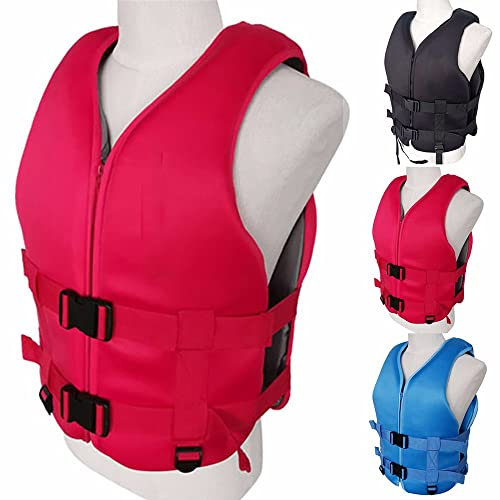 SMTSEC Gilets De Sauvetage Adultes, Aide À La Flottabilité Gilet De Natation en Néoprène Gilet Kayak Paddle Board Gilet De Flotteur De Natation pour Kayak Pêche Surf Plongée Sport Nautique,Red-M