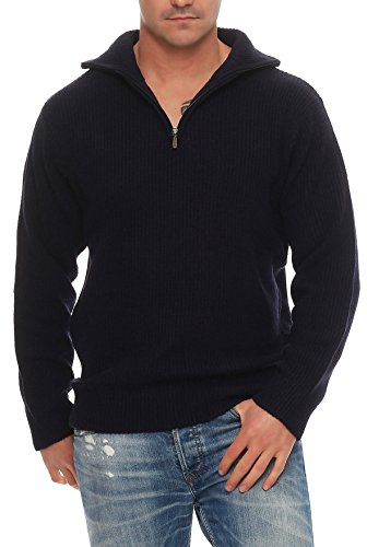 Good Deal Market Maglione da lavoro, hamburger troyer, maglione da marinaio, islandese con lana vergine, dimensioni da 48 a 70, Blu marino, 58