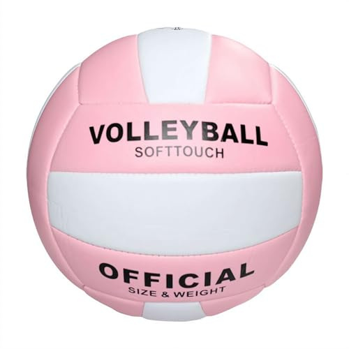 Supermjuk lätt strandvolleyboll, uppblåsbar volleyboll, träningsboll, stabil och hållbar, för inomhus utomhus strand ungdom och nybörjare (rosa)