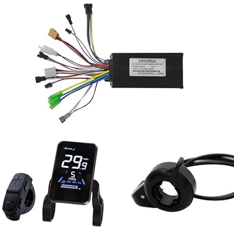 Brushless Controller für E-Bike, Elektrofahrrad Controller Kit, Elektrofahrrad Bürstenlose Controller Kit mit LCD-Display, Pedal Assist Sensor, Aluminiumlegierung, Schwarz, (36V/48V 750W/1200W)
