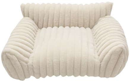 kowaku Cama Sofá para Gatos Sofá para Mascotas Cama para Cachorros Y Cama de Descanso de Felpa Cálida con Funda Extraíble Adecuado para El Hogar Y Animales P, Blanco