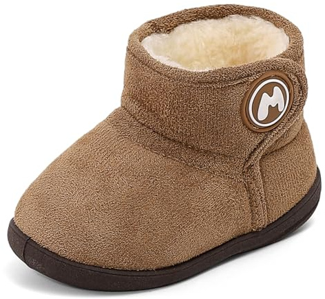 LACOFIA Stivali Invernali Bambina Stivaletti Caldi Neve Bambino Scarpe Invernali Fodera con Suola in Gomma Antiscivolo Kaki 22 EU