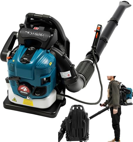 soffiatore a scoppio 75,6 cc, 4 tempi, 2,6 kw Backpack Leaf, leggero-soffiatore per foglie, 112 dB, avviatore manuale, soffiatore per foglie, soffiatore per terrazze