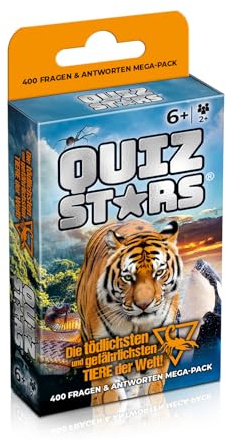 Gomazing QUIZSTARS Animali più mortali del mondo Quiz Gioco di Carte 400 Domande Conoscenza Gioco Da 6 Anni Per Bambini Adulti Famiglie Gioco Viaggio Gioco Quiz Animali