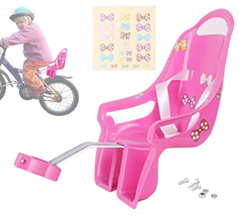 Générique Siège de Vélo pour Peluche, Siège de Peluche pour Vélos de Fille avec Autocollants, Porte Nounours Velo, Accessoire de Bicyclette, Compatible avec Les doudous et Animaux Tissus