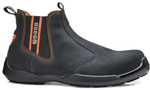 BASE Protection Dealer S1P SRC Zapato de Seguridad, Talla: 43, Color: Negro/Naranja, B0652BKO43
