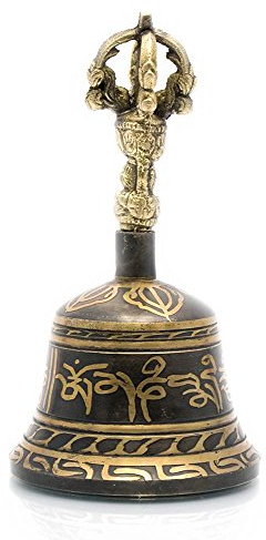 Zap Impex Meditation Tibetisches Hand Bell, schwarz antik Tibetanische Glocke 12,7 cm