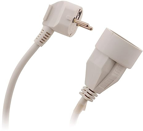 Zenitech - Förlängningssladd 16 A - 3680 W - Sladd HO5VV-F 3 x 1,5 mm² - Längd 3 m - Schuko-kontakt och -uttag - Typ F Universell - Perfekt för Hemmet och Kontoret - Fär Vit
